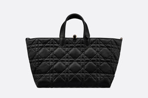 Large Dior Toujours Bag • Black Macrocannage Calfskin