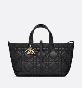 Medium Dior Toujours Bag • Black Macrocannage Calfskin