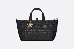 Medium Dior Toujours Bag • Black Macrocannage Calfskin