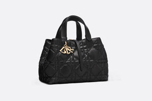 Medium Dior Toujours Bag • Black Macrocannage Calfskin