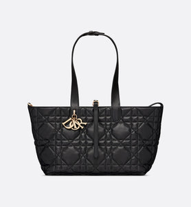 Medium Dior Toujours Bag • Black Macrocannage Calfskin