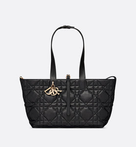 Medium Dior Toujours Bag • Black Macrocannage Calfskin