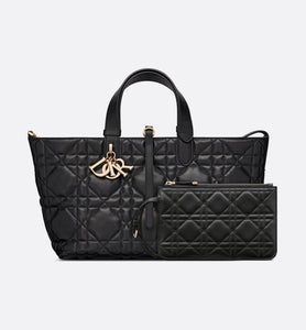 Medium Dior Toujours Bag • Black Macrocannage Calfskin