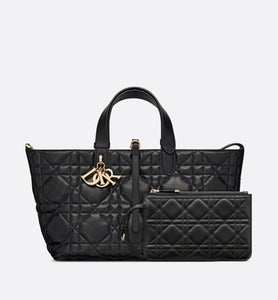 Medium Dior Toujours Bag • Black Macrocannage Calfskin