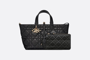 Medium Dior Toujours Bag • Black Macrocannage Calfskin