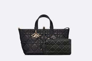 Medium Dior Toujours Bag • Black Macrocannage Calfskin