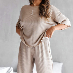 Soft Waffle Pyjama Trousers - Mink