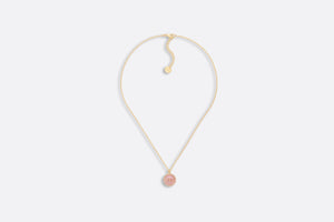 Petit CD Necklace • Gold-Finish Metal, Pink Crystals and Light Pink Glass