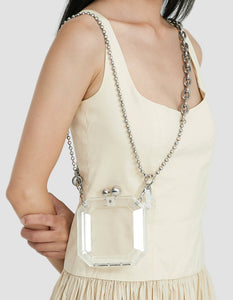 Gem Bag with Metal Chain