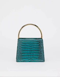 Rania Green Golden | Leather Handbag