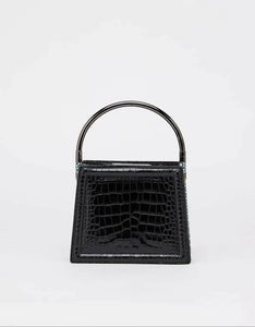 Rania Black Silver | Leather Handbag