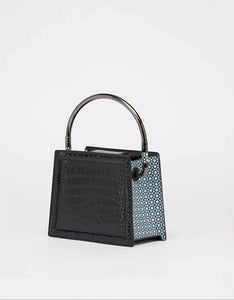 Rania Black Silver | Leather Handbag