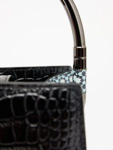 Rania Black Silver | Leather Handbag