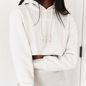 Comfy Cosy Cropped Hoodie - Cream