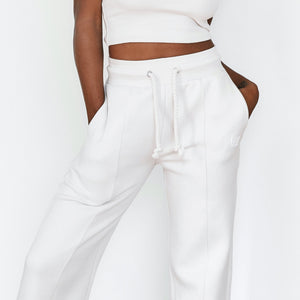 Comfy Cosy Wide Leg Joggers - Cream