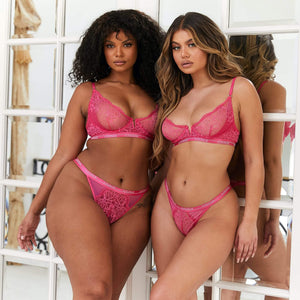 Royal Balcony Bra (Set) - Hot Pink