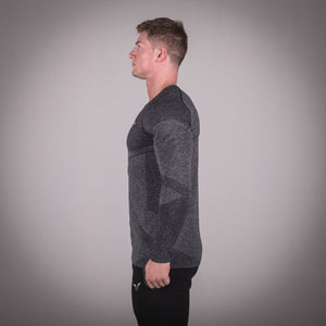 Seamless Dry-Knit Tee - Melange Grey in Full Sleeves