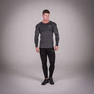 Seamless Dry-Knit Tee - Melange Grey in Full Sleeves