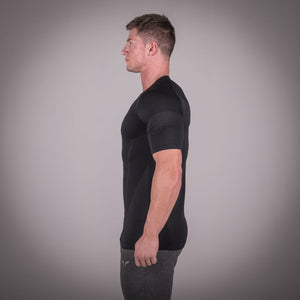 Seamless Spyder Tee - Black in Half Sleeves