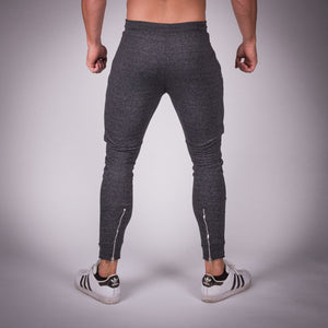 Ribbed Jogger Pants - Melange Grey