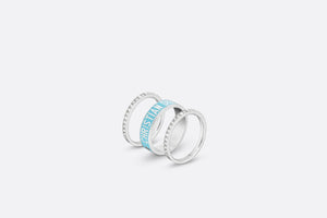 Dior Code Ring Set • Silver-Finish Metal, Silver-Tone Crystals and Turquoise Lacquer