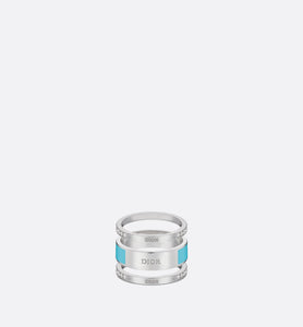 Dior Code Ring Set • Silver-Finish Metal, Silver-Tone Crystals and Turquoise Lacquer