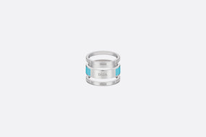 Dior Code Ring Set • Silver-Finish Metal, Silver-Tone Crystals and Turquoise Lacquer