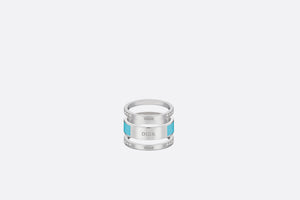 Dior Code Ring Set • Silver-Finish Metal, Silver-Tone Crystals and Turquoise Lacquer