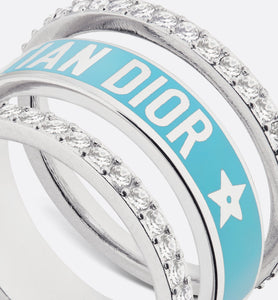 Dior Code Ring Set • Silver-Finish Metal, Silver-Tone Crystals and Turquoise Lacquer