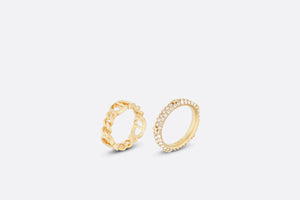 Petit CD Ring Set • Gold-Finish Metal and White Crystals