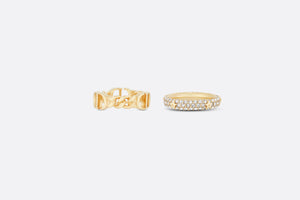 Petit CD Ring Set • Gold-Finish Metal and White Crystals