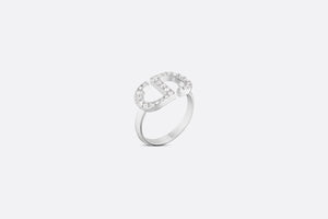 Petit CD Ring • Silver-Finish Metal with White Crystals