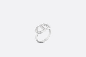 Petit CD Ring • Silver-Finish Metal with White Crystals