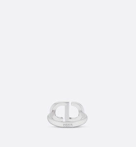 Petit CD Ring • Silver-Finish Metal with White Crystals