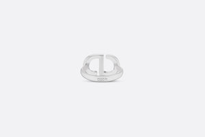 Petit CD Ring • Silver-Finish Metal with White Crystals