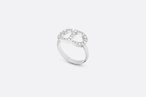 Petit CD Ring • Silver-Finish Metal with White Crystals