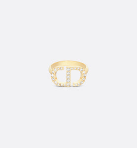 Petit CD Ring • Gold-Finish Metal and Silver-Tone Crystals