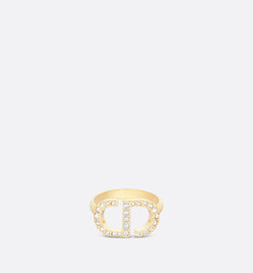 Petit CD Ring • Gold-Finish Metal and Silver-Tone Crystals