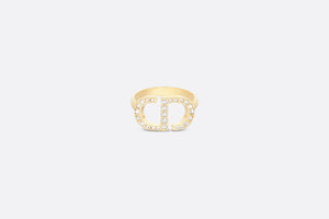 Petit CD Ring • Gold-Finish Metal and Silver-Tone Crystals