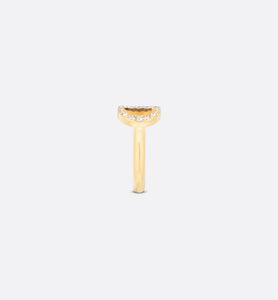 Petit CD Ring • Gold-Finish Metal and Silver-Tone Crystals