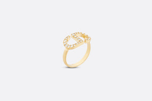 Petit CD Ring • Gold-Finish Metal and Silver-Tone Crystals