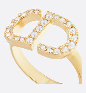 Petit CD Ring • Gold-Finish Metal and Silver-Tone Crystals