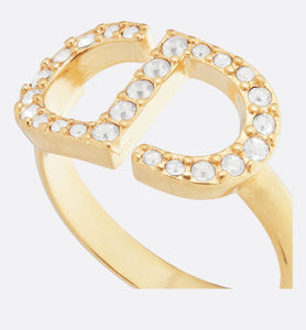 Petit CD Ring • Gold-Finish Metal and Silver-Tone Crystals