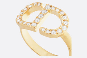 Petit CD Ring • Gold-Finish Metal and Silver-Tone Crystals