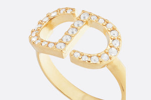 Petit CD Ring • Gold-Finish Metal and Silver-Tone Crystals