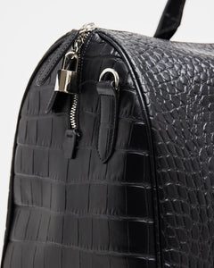 Weekend Bag Black Croco | Travel Bag