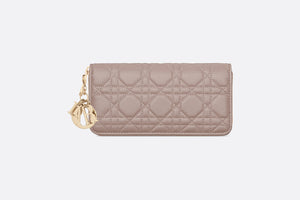 Lady Dior Voyageur Wallet • Warm Taupe Cannage Lambskin