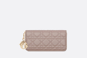 Lady Dior Voyageur Wallet • Warm Taupe Cannage Lambskin