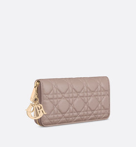 Lady Dior Voyageur Wallet • Warm Taupe Cannage Lambskin