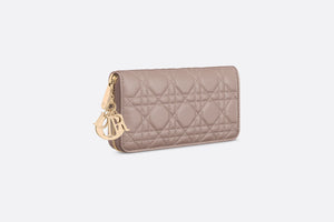 Lady Dior Voyageur Wallet • Warm Taupe Cannage Lambskin